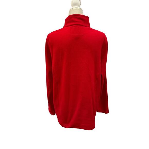 Lands: End Red Fleece 1/4 Zip - Size Large - Picture 2 of 7